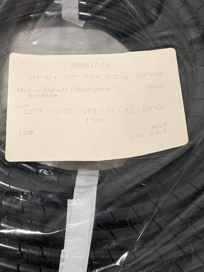 Black MDPE Wire & Hose Harness Cable Sleeve 0.271" ID, 100' Long 17004