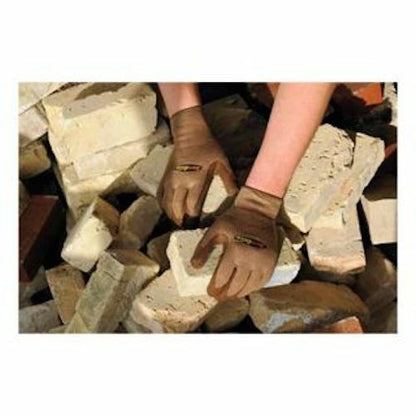 HorsePower Coated Gloves Nitrile Brown Size Small Qty 144 Pairs 156655S