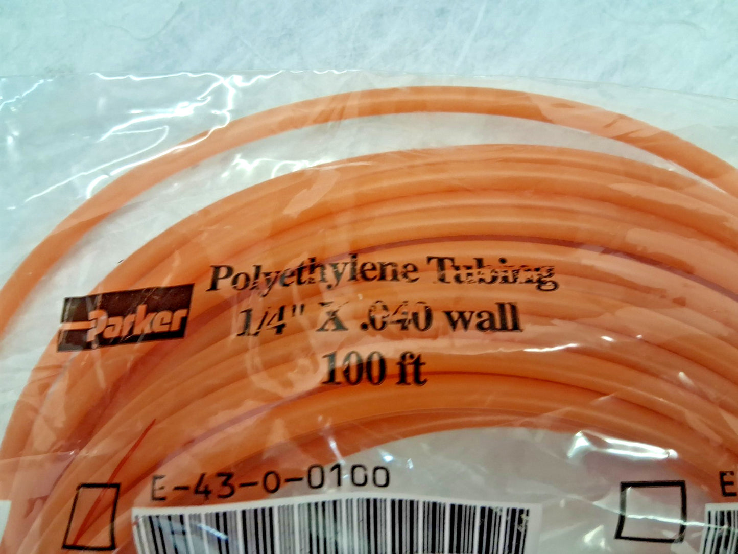 Parker Polyethylene Tube 5PK 11/64" ID x 1/4" OD 1ft Long E-43-O-0100