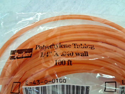 Parker Polyethylene Tube 5PK 11/64" ID x 1/4" OD 1ft Long E-43-O-0100