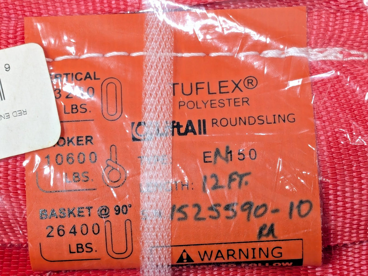 Lift-All Tuflex Roundsling EN150 x 12Ft Red 13200Lb Vertical Capacity EN150X12