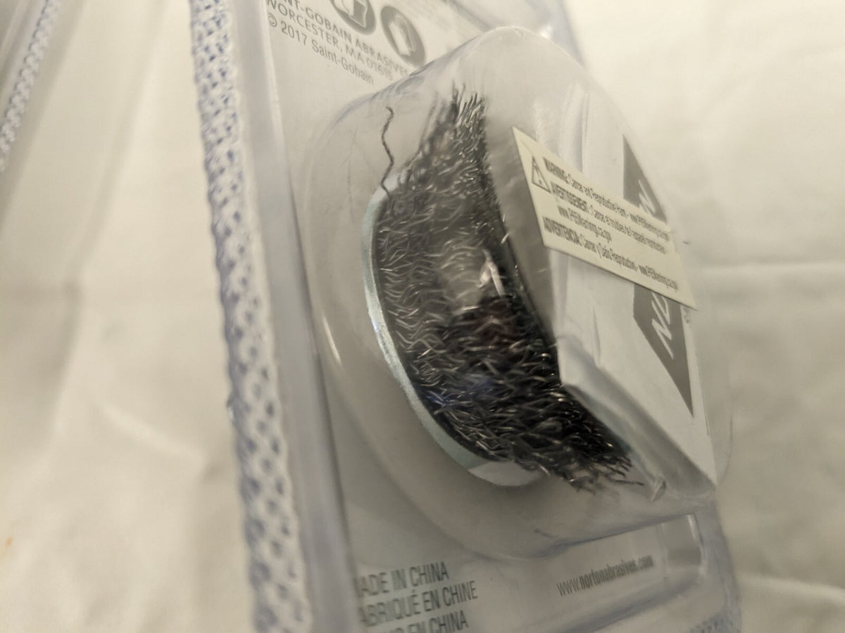 NORTON 2pk 1-1/2" CRIMPED WIRE CUP BRUSH 39110