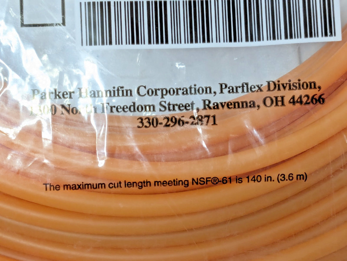 Parker Polyethylene Orange Tubing 1/4" X .040 Wall X 100 Ft E-43-O-0100