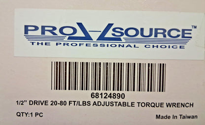 Pro-Source 1/2" Drive Adjustable Torque Wrench 20-80ft/lb 68124890