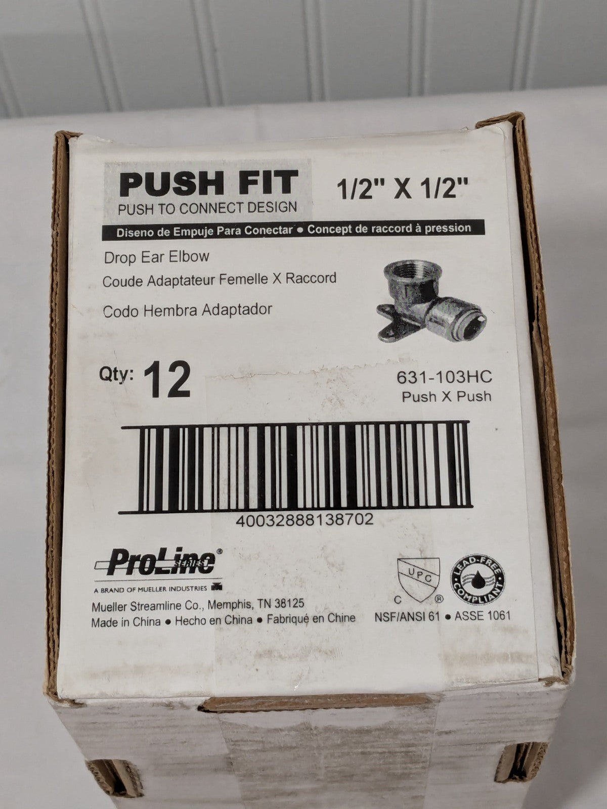 ProLine Push-to-Connect Tube x FNPT x Tube x Female Fitting Box of 12 631-103HC