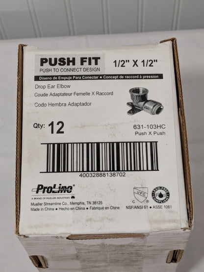 ProLine Push-to-Connect Tube x FNPT x Tube x Female Fitting Box of 12 631-103HC