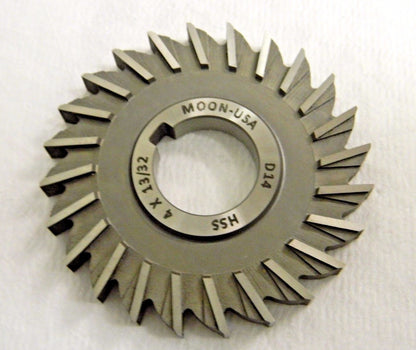 Moon Cutter HSS Side Milling Cutter 4" x 13/32" x 1-1/4" 24 Teeth