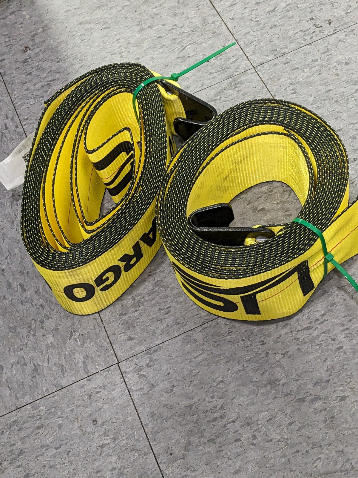 US Cargo Polyester Tie Down 27' Long, 4" Wide, 5400 lb Load Cap. Qty 2 8527FH-Y