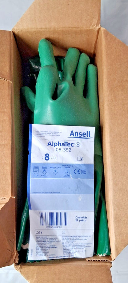Ansell Chemical Resistant Gloves AlphaTEC™ 08-352 Size8 Box of 12 Pairs 212512