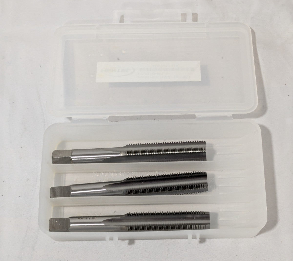 Hertel 3 Pc Tap Set: 1/2-20 UNF, 4 FL, High Speed Steel, Bright Finish 02385391