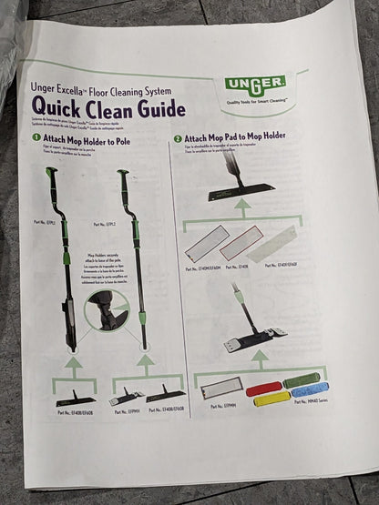 UNGER Mop Handle: 1" Dia, Quick-Connect For DMWS2, DMWS3 &amp; EF40B Model