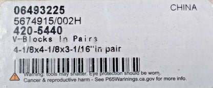 Hardened Steel V-Block Set 2-9/16" Max Capacity 90° Angle 06493225