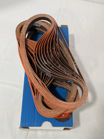 (50) Norton Abrasive Belt: 1/2" Wide, 24" OAL, 80G, Ceramic Alumina 69957398026