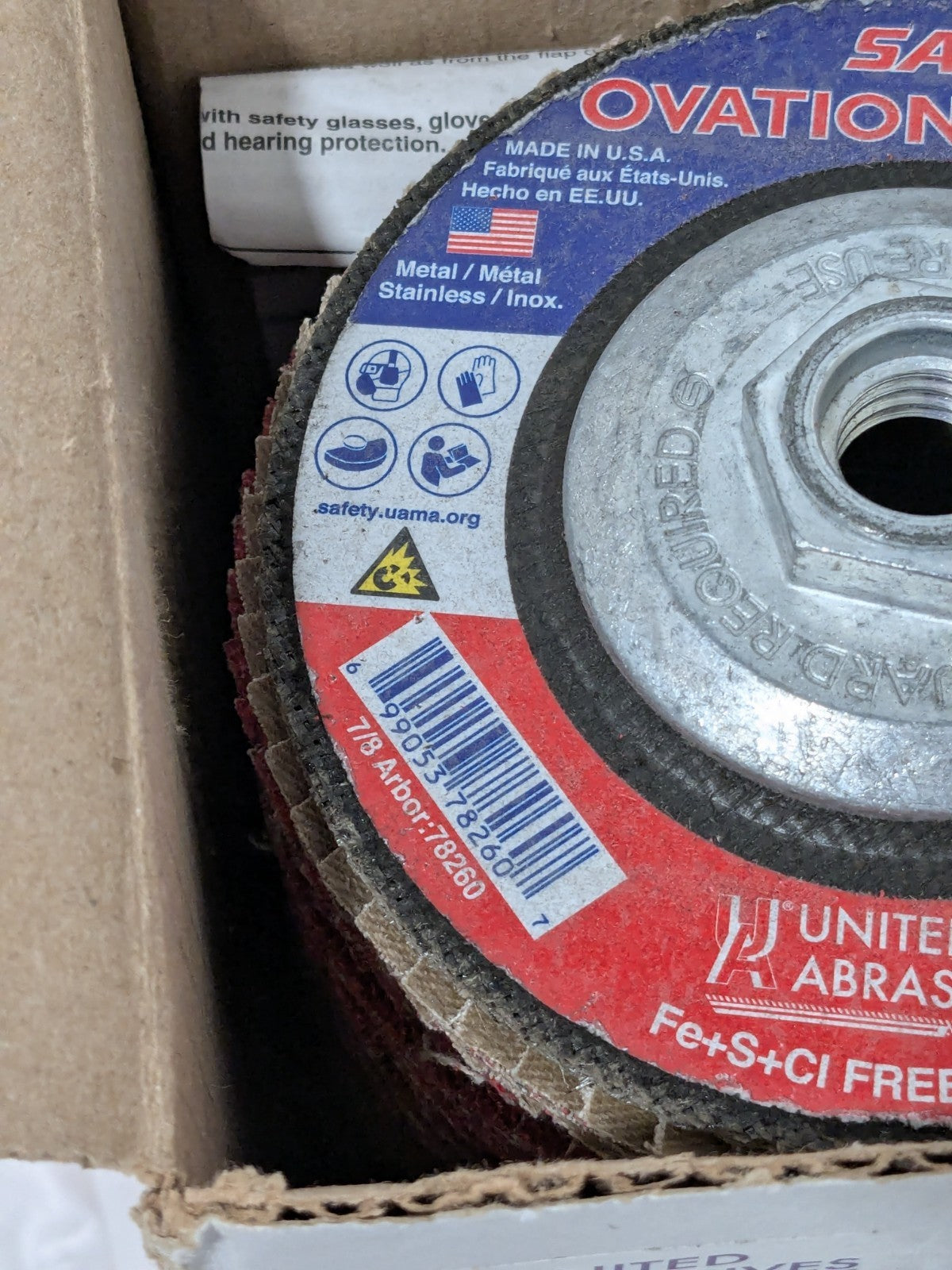 United Flap Disc: 4-1/2" Dia, 36 Grit, Ceramic Alumina, Type 27 Qty 10 78320