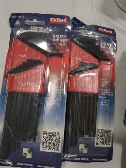 EKLIND 2pk of 13 Piece L-Key Hex Key Sets 10213