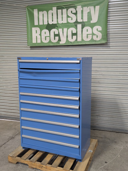 Lista 10 Drawer Industrial Storage Cabinet Steel Blue 59 x 40 x 22 Parts/Repair