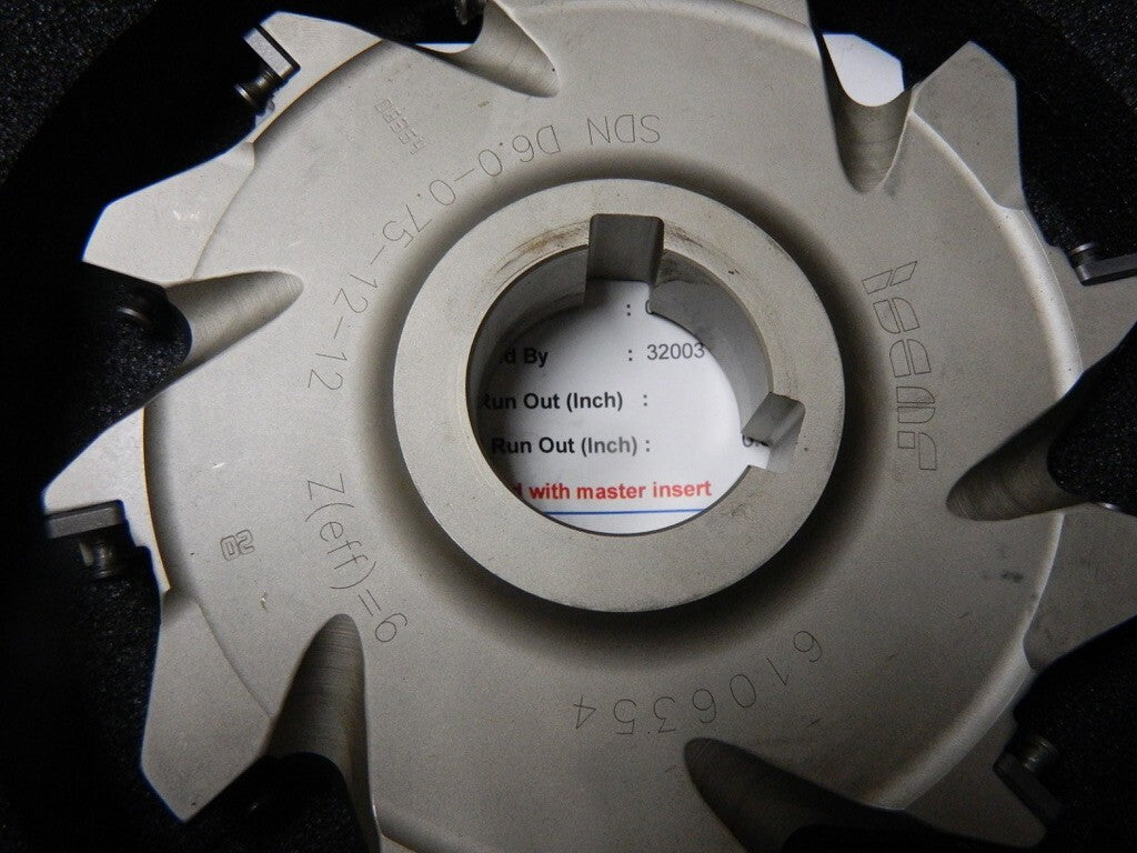 ISCAR Arbor Hole Connection, 3/4" Cutting 12 Tooth Indexable Slotting Cutter