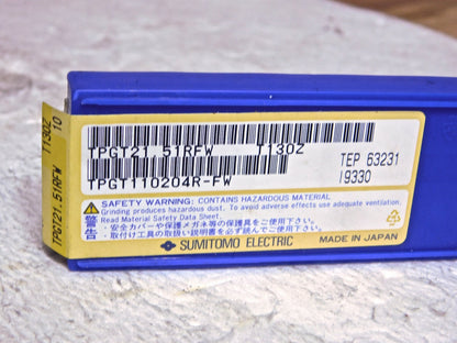 Sumitomo Cermet Turning Inserts TPGT21 51RFW Grade-T130Z TiCN Qty-10