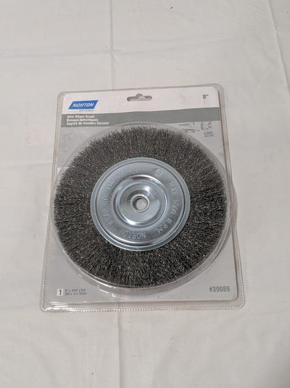 Norton Wheel Brush: 8" Dia, 3/4" Width, 0.0140" Wire Dia, Crimped 66252839089