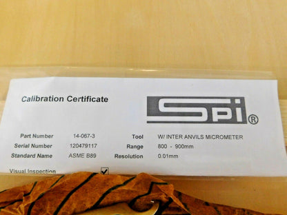SPI Interchangeable Anvil Micrometer 800-900mm Range 0.01 mm Graduation 14-067-3