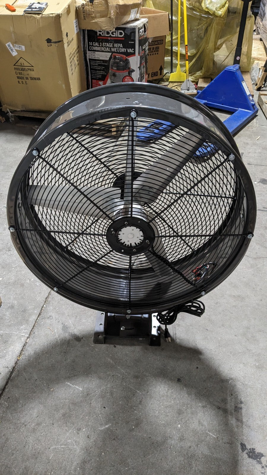 Ceiling Mounted Barrel Fan w/ Cord & Plug 30 inch 8200 CFM 2 Speed Direct Drive