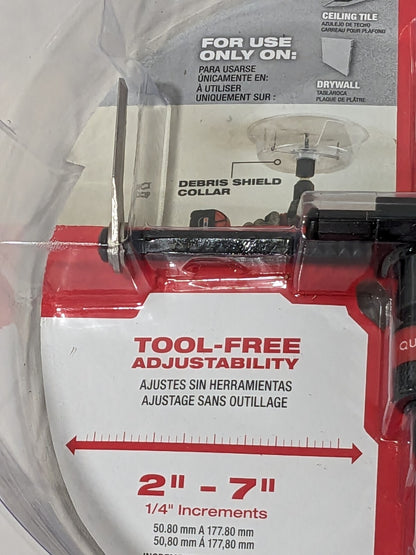 Milwaukee Circle Cutter Tool 2 to 7" Cutting Diam, 1" Cutting Depth 49