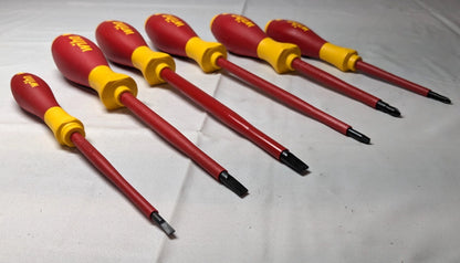 WIHA Screwdriver Set 6 Pc Insulated Slotted Phillips Square 32097 INCOMPLETE SET