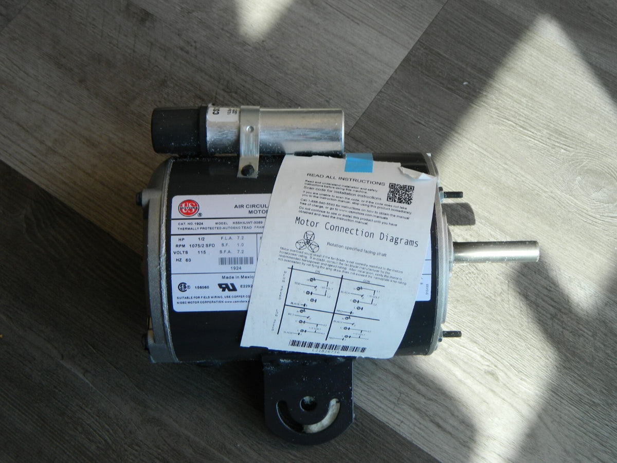US MOTORS Single Phase Permanent Split Capacitor (PSC) AC Motor: TEAO Enclosure