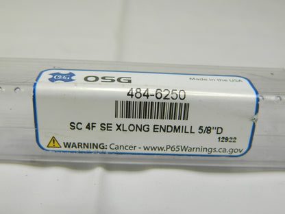 OSG SC Sq End Mill 5/8'' Dia, 3'' LOC, 6'' OAL, 4