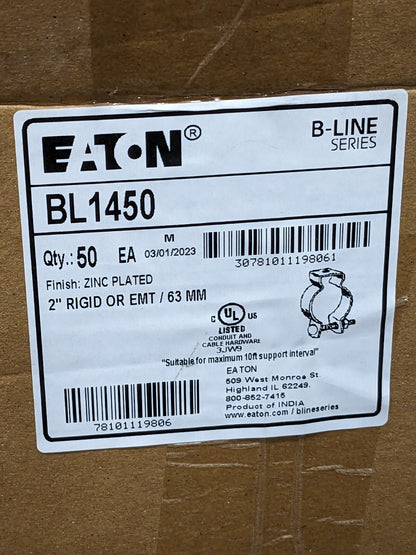 Eaton B-Line Conduit Hanger 5 Trade 2" Rigid/Emt W/ Bolt & Nut Qty 50 BL1450