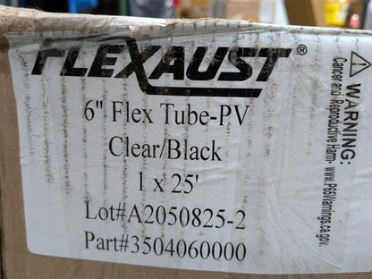 Flexaust Vacuum Duct Hose 25 Ft. x 6 In. Flex Tube-PV Clear / Black 3504060000