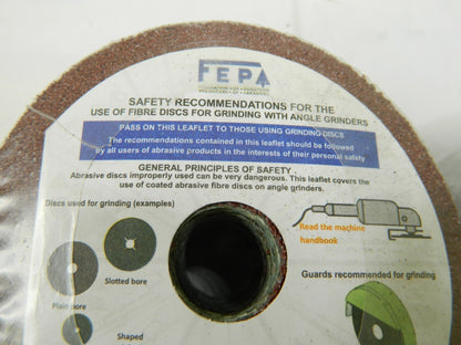 TRU-MAXX AO Fiber Disc: 4-1/2" Disc Dia, 7/8" Hole, 36 Grit Qty 50 04010732