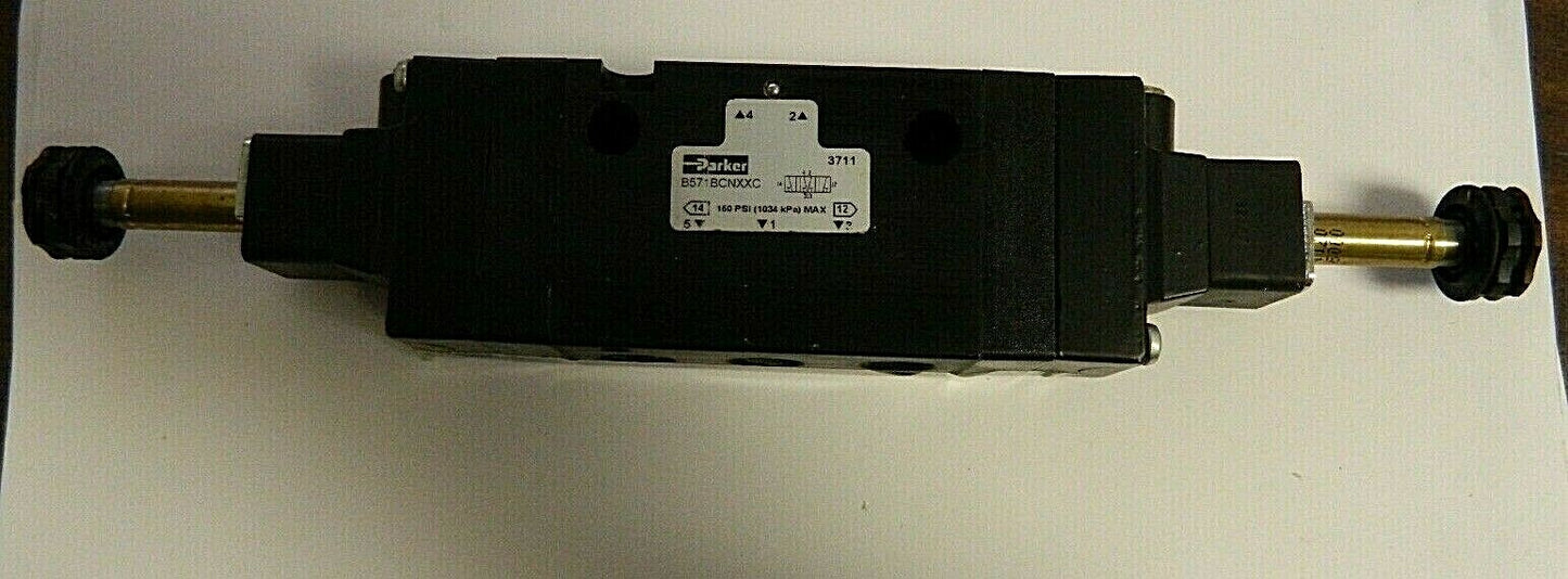 Parker 1/4" NPT Port Dub Solenoid 3-Pos Valveles Coil Solenoid Valve B571BC