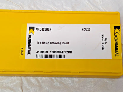 Kennametal Carbide Grooving Inserts NFD4250LK KCU25 QTY 5 4109659