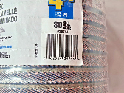 Norton Abrasive Zirconia Flap Discs 4-1/2" x 7/8" Type 29 80 Grit QTY10 39744