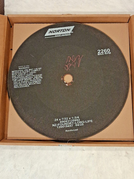 Norton Cutoff Wheel 24" Dia 7/32" Thick 1-3/4" Hole 69083125992
