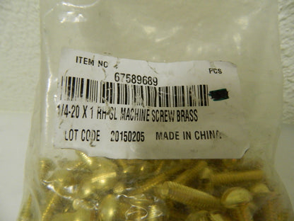 Pro Machine Screw 90Pk Round Head Slot Drive 1/4-20UNC 1" L. Under Head 675