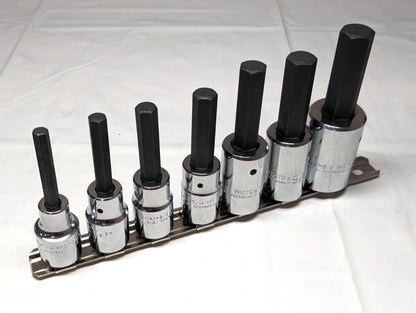 PROTO Hex Bit  7pc Set  1/2" Drive   1/4" to 5/8" Hex   J5441-7