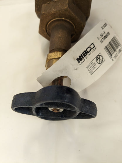 NIBCO Gate Valve: Rising Stem, 1/2" Pipe, Threaded, Bronze NL1Z006
