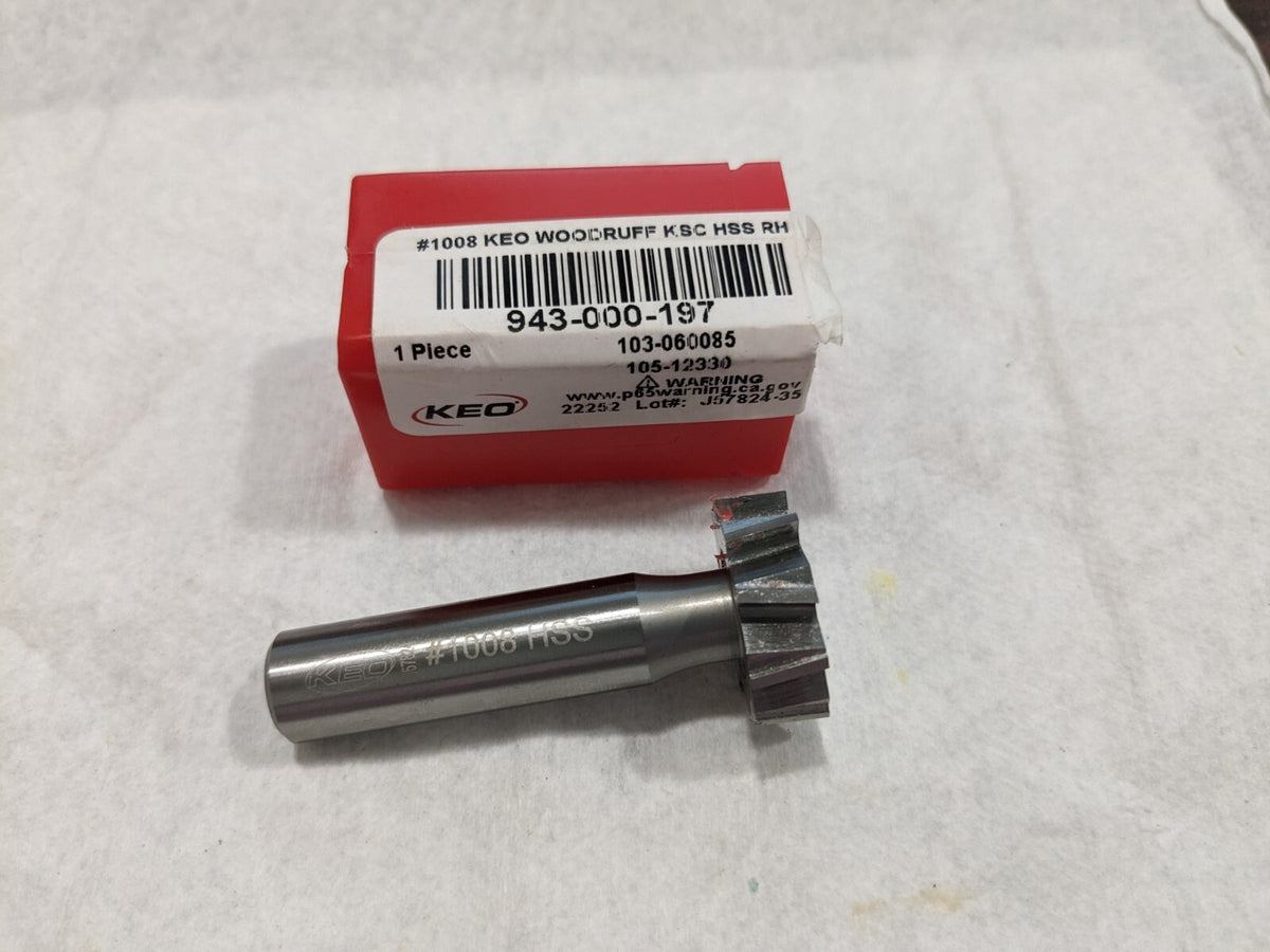 KEO Woodruff Keyseat Cutter: 1" Cut Dia 103-060085