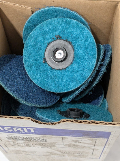 MERIT ABRASIVES Quick-Change Disc: Type S 3" Dia Box of 25 08834166321