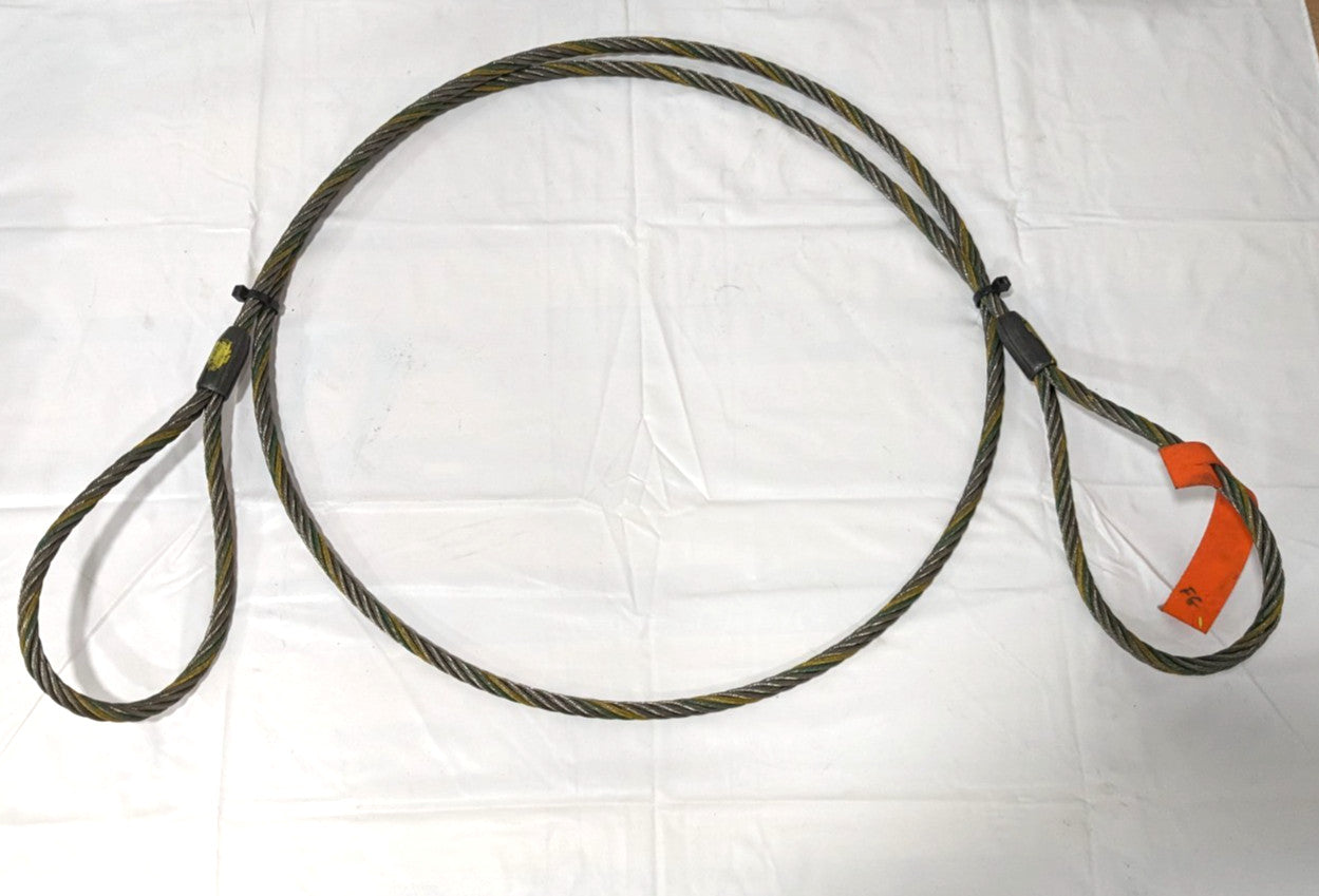 LIFT-ALL Eye & Eye Wire Rope Sling  3/8" Dia x 8' Long  1.4 Ton Vertical 38IEEX8
