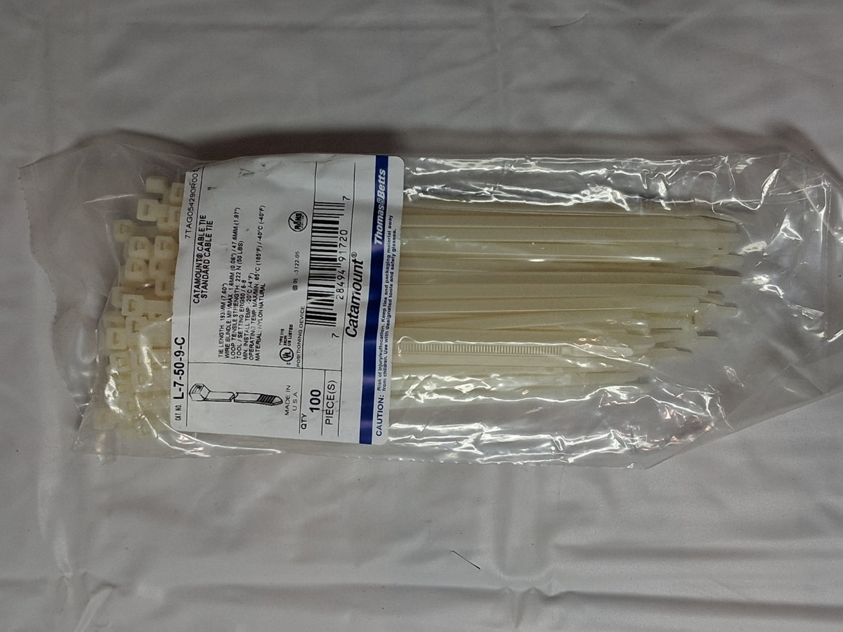 Thomas&Betts Nylon Cable Tie 7.6" 50lb Natural QTY1000 L-7-50-9-C