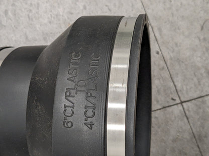 FERNCO 6 x 4" PVC Flexible Pipe Coupling with Clamp 1056-64