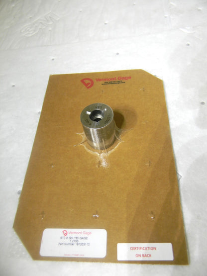 Vermont Gage Class X Plus Steel Pin Gage Go 1.2750 Plus Tolerance 191203110