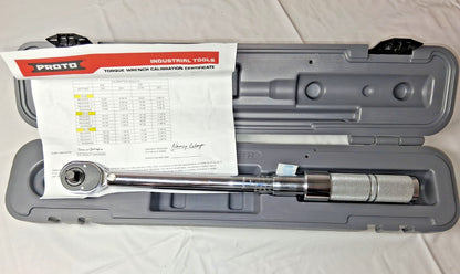 Proto Ratcheting Head Micrometer Torque Wrench 3/8" Drive 16-80 Ft/Lb J6006
