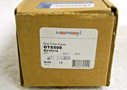 Mersen Ferraz Shawmut Fast Acting General Purpose Fuse 600 VAC 500 AMP OTS500