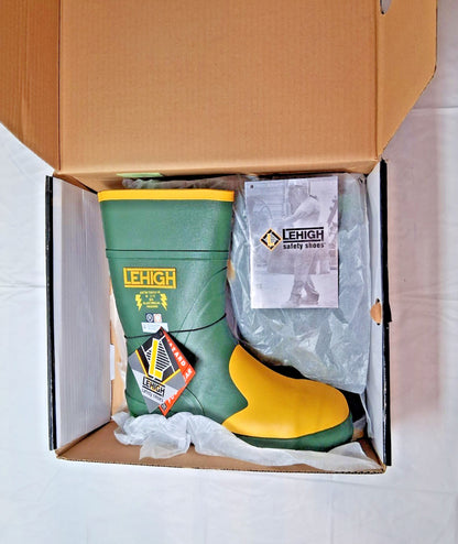 Lehigh Dielectric Waterproof Rubber Work Boots Steel Toe Unisex Size9M 3149