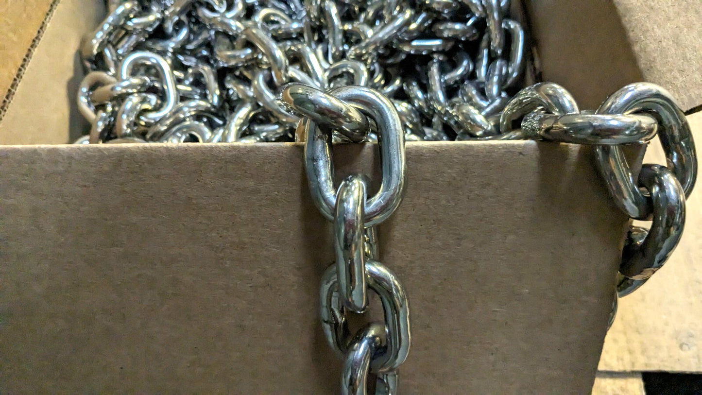 3/8" Stainless Steel Chain  50FT  Welded  Grade 30  3550lb Capacity 512-3751-001