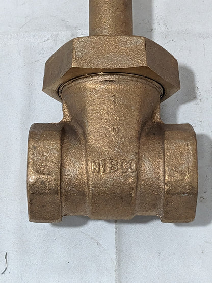 NIBCO Gate Valve: Rising Stem, 1" Pipe, Threaded, Bronze NL1M00A